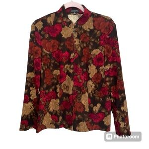 Notations Floral Zip Jacket Vintage Style